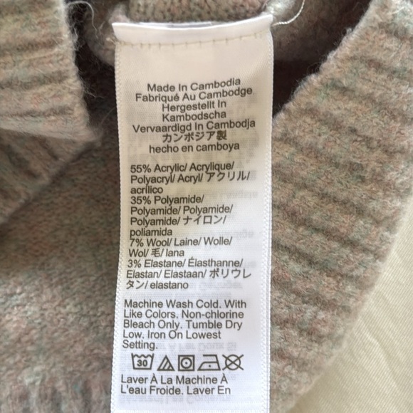 J. Crew 1/2 Zip Cable Knit Wool Blend Sweater Extra-Soft Heathered Gray - Picture 13 of 15